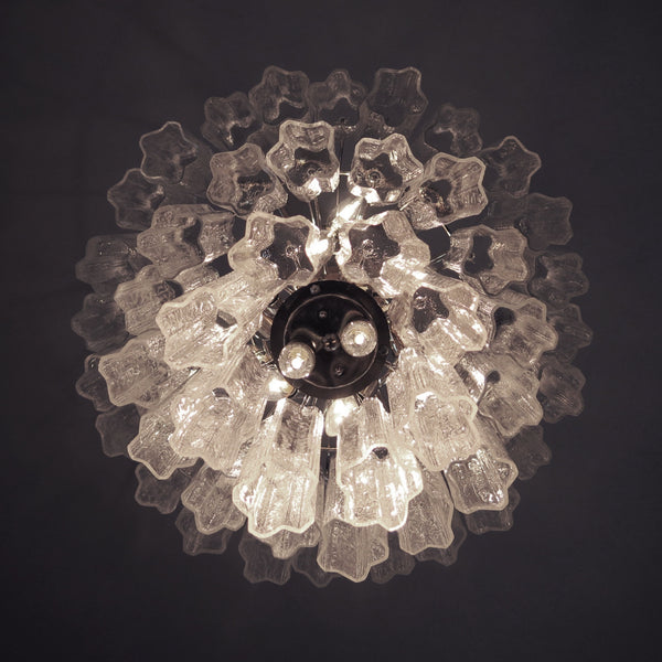Large three-Tier Venini Murano Glass Tube Chandelier with 48 glasses