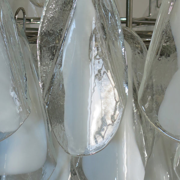 Murano chandelier with 50 lattimo glass rondini