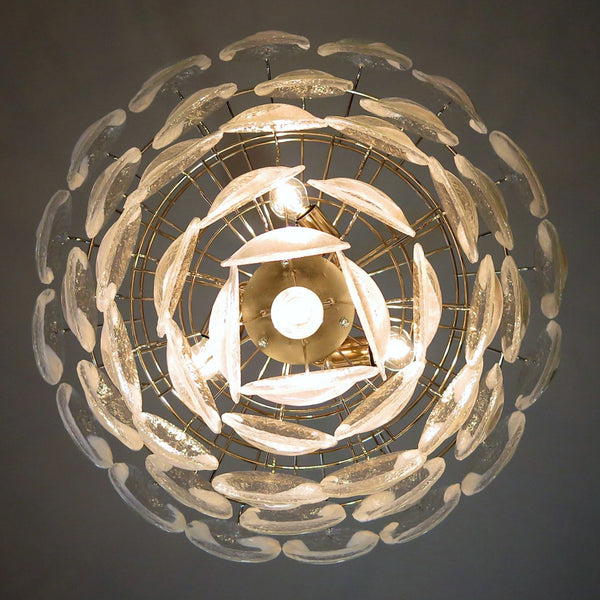 Murano Chandelier by Mazzega with 50 lattimo glasses