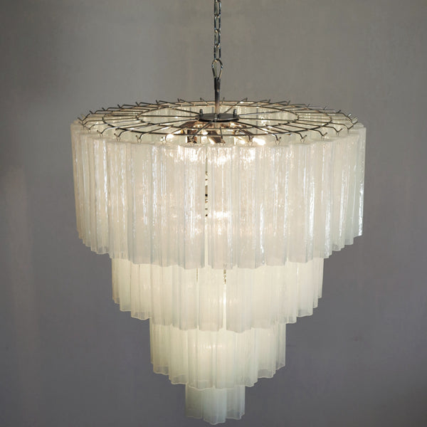 Murano Glass Tiered Chandelier with 78 glasses - opal silk