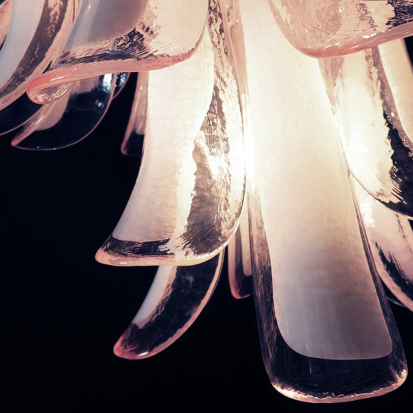Murano Chandelier with 26 pink glass petals