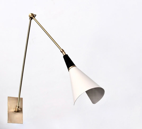Wall Sconce white/black & Brass