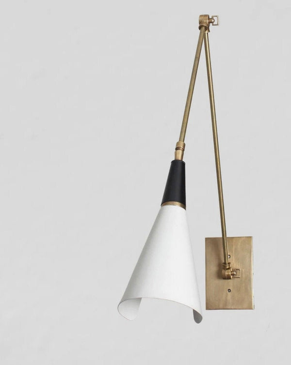 Wall Sconce white/black & Brass