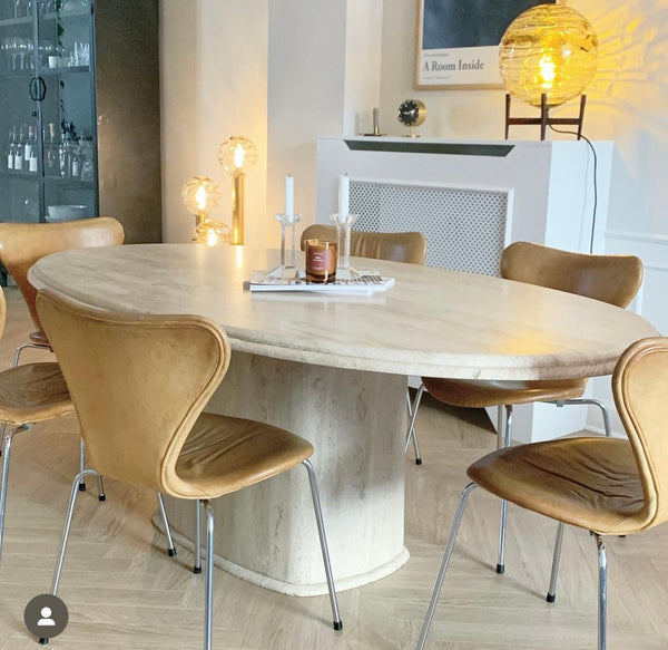 Travertine Oval Middagsbord