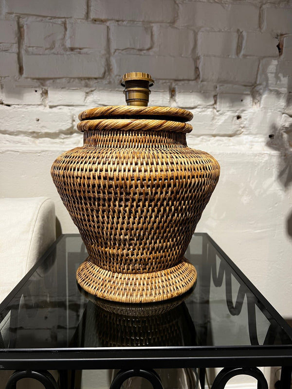 Vintage Rattan Table Lamp Base Medium