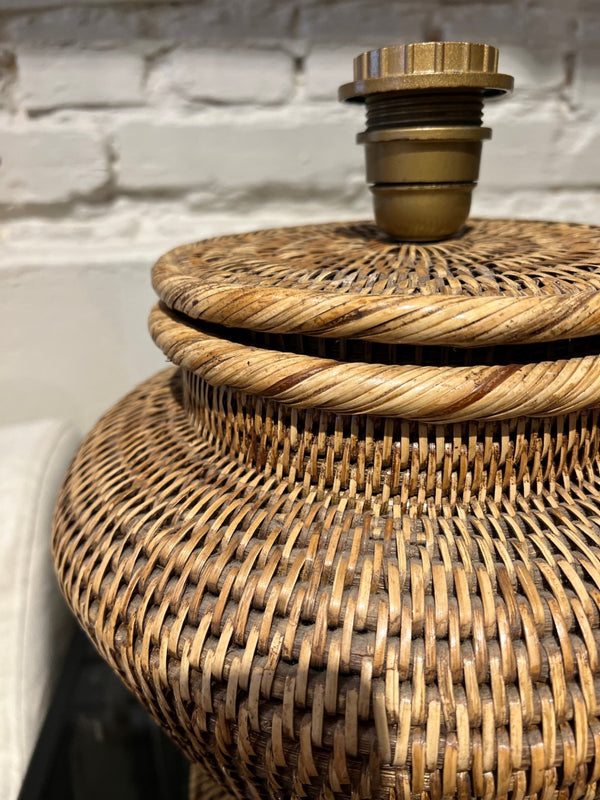 Vintage Rattan Table Lamp Base Medium
