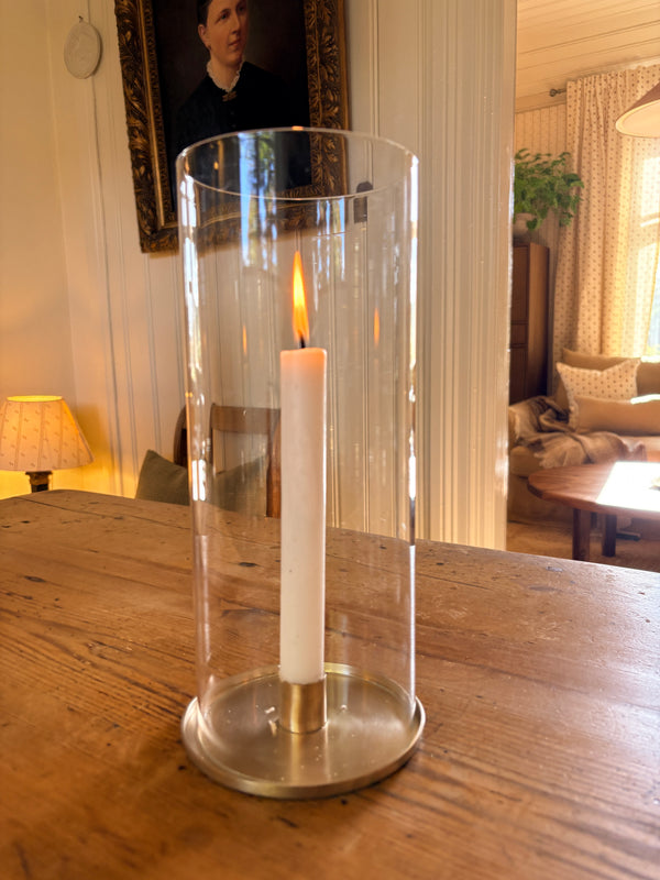 Lysestake glass & messing