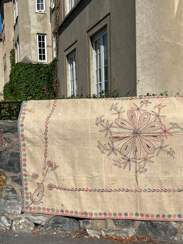 Vintage Kantha tekstil kaki