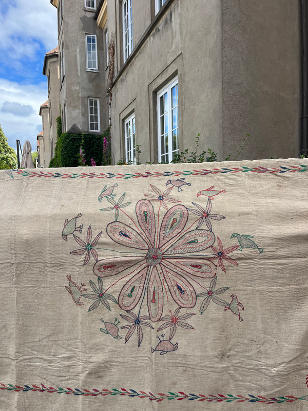 Vintage Kantha tekstil kaki