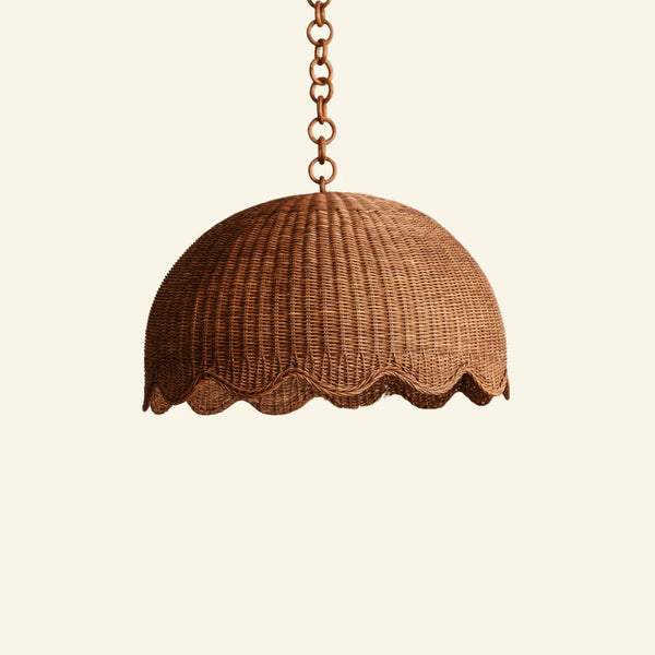 Rattan Scallop Large Ceiling Lamp
