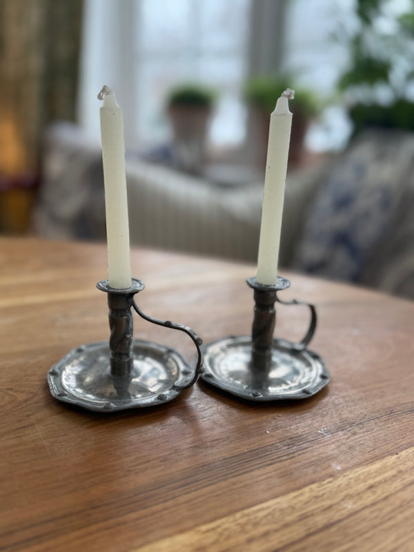 Vintage lysestaker i tinn