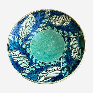 Turquoise Leaf Dinner Plate