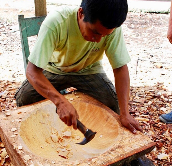 Handmade wooden oval bowl 70cm