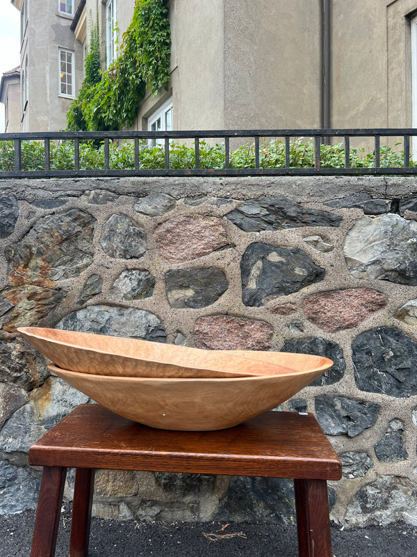 Handmade wooden oval bowl 70cm