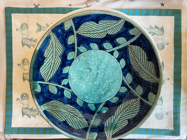 Turquoise Leaf Dinner Plate