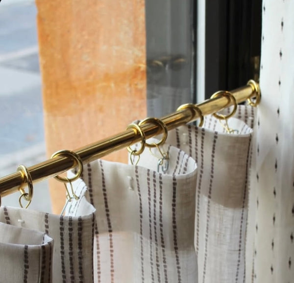 Ringer til Cafégardin-stang messing