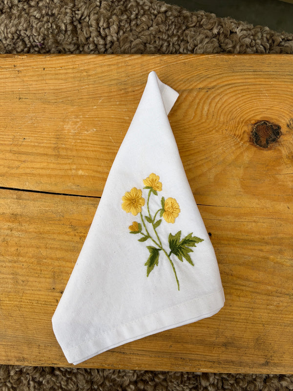 Serviett, smørblomst