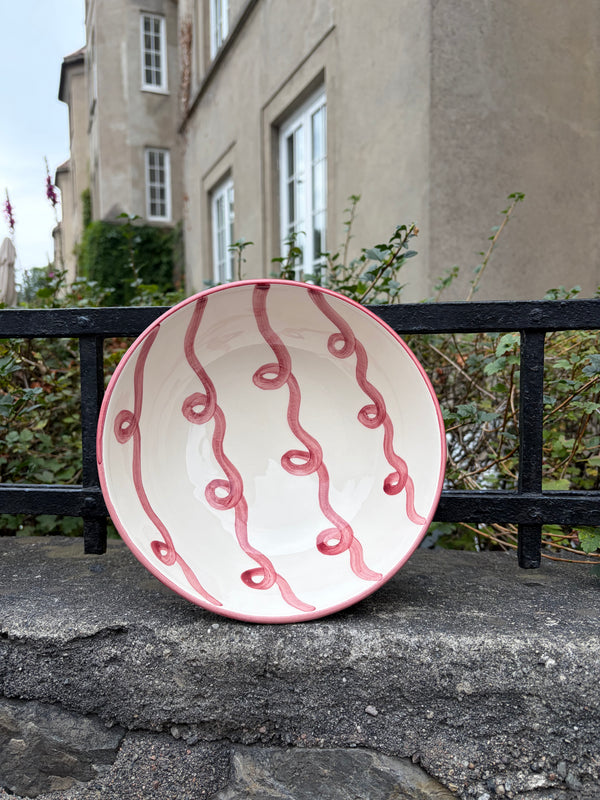 Olaf serveringsbolle, rosa/rød