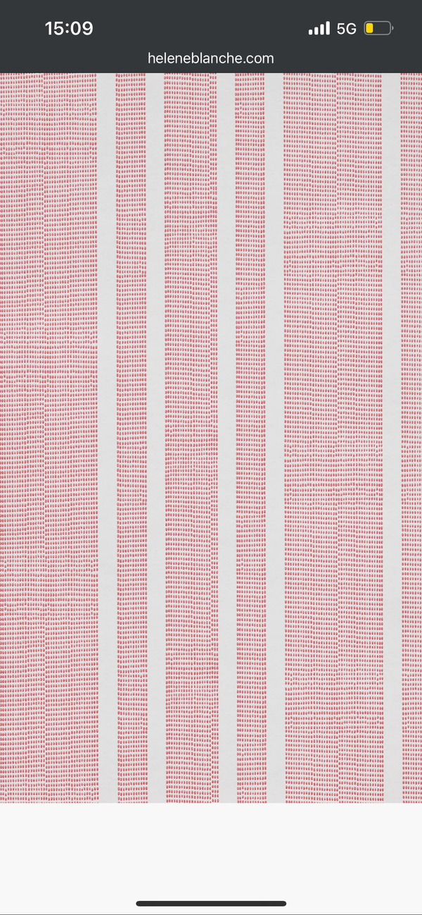 Helene Blanche Needlepoint Stripe Wallpaper, Rouge