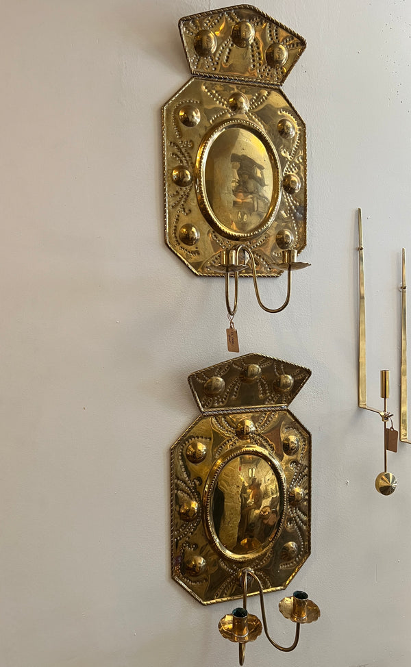 Pair of Brass Sconces