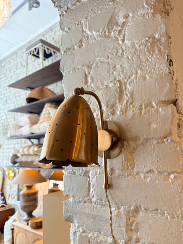 Vegglampe messing mini