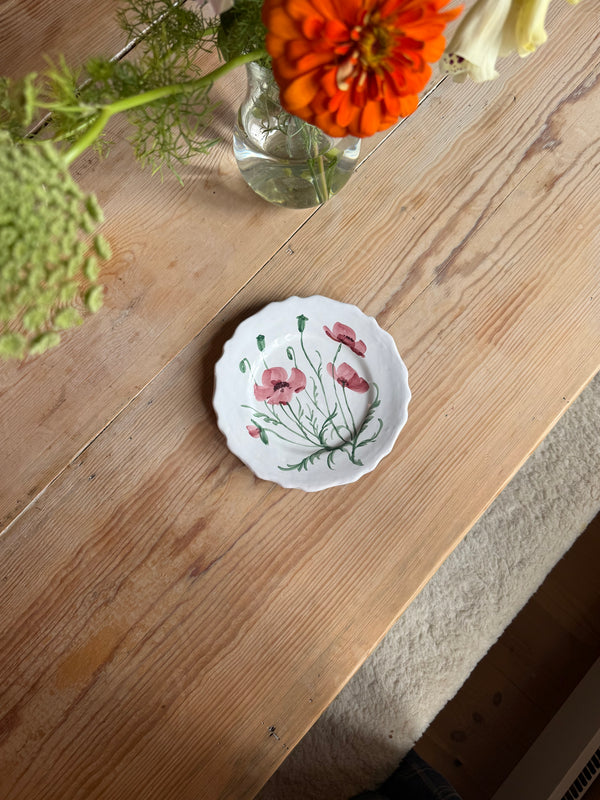 Vintage håndmalt Sverre Brat tallerkner x 5