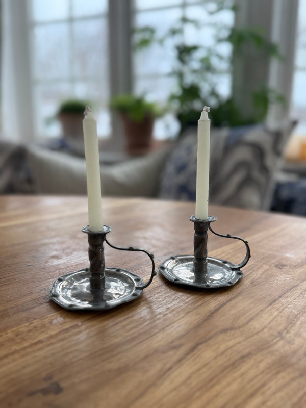 Vintage lysestaker i tinn