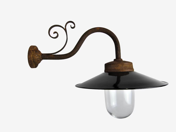 Outdoor vegglampe kort arm grønn