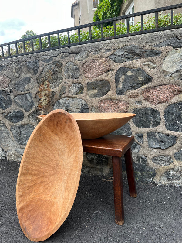 Handmade wooden oval bowl 50cm