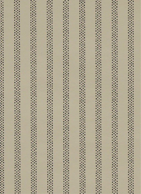 Small polka stripe wallpaper creme noir