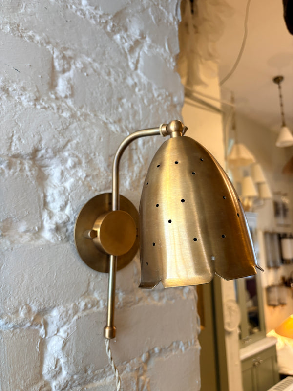 Vegglampe messing mini