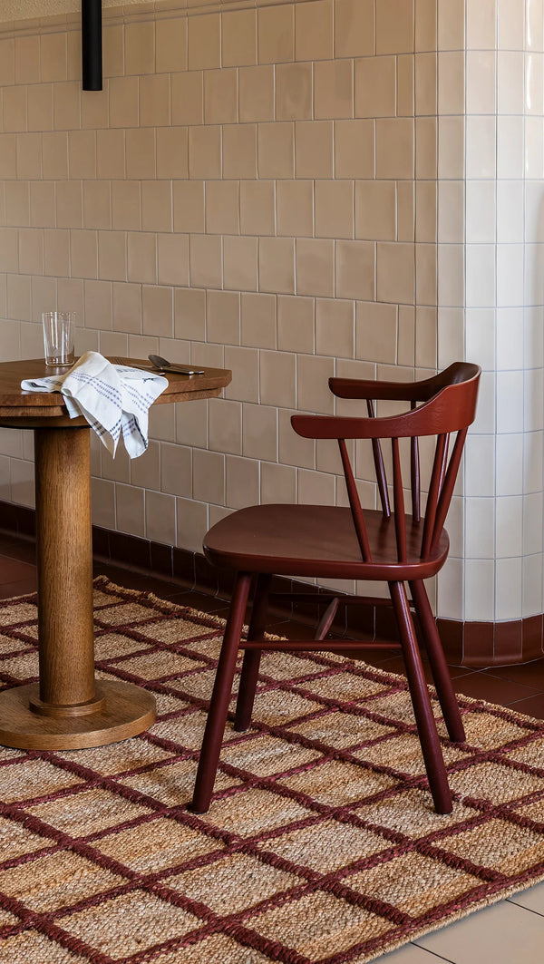 Strata Jute Teppe, Burgunder