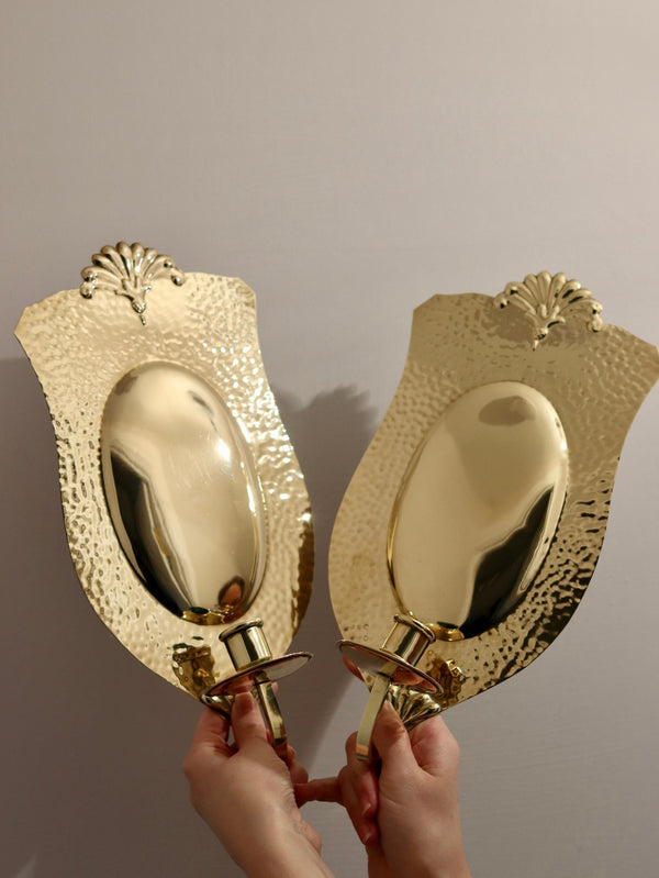 Pair of Brass Sconces