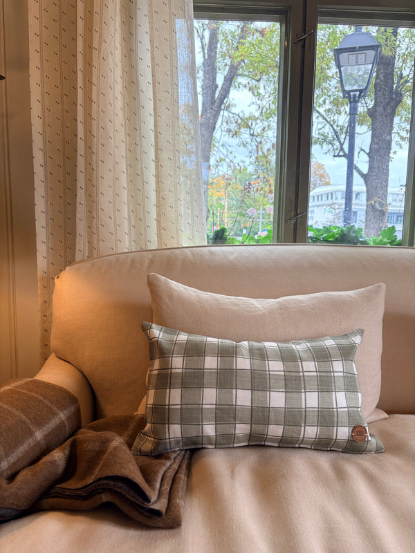 Pute Gingham Sage 30x50