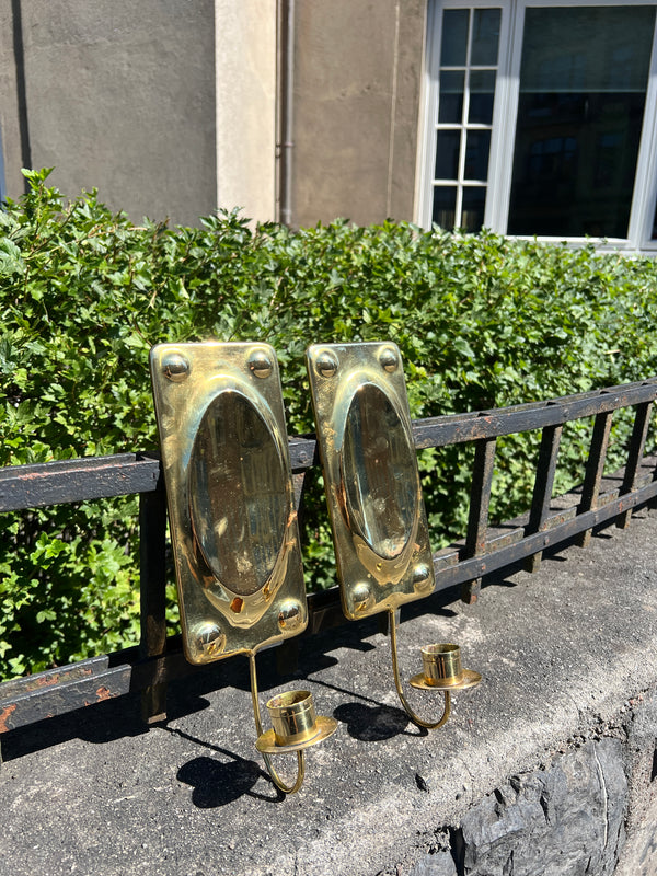 Pair of Brass Sconces