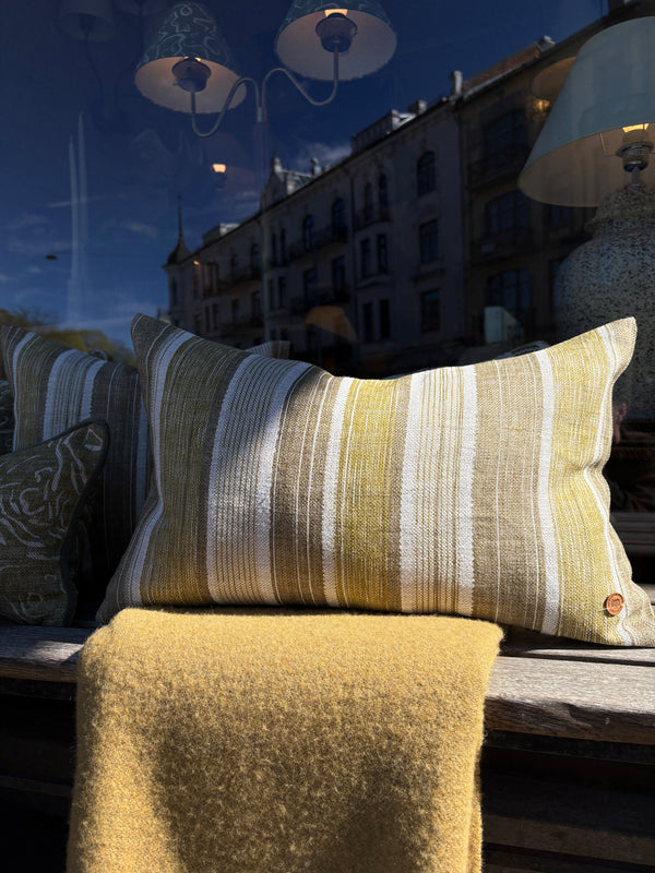 Fermoie, Carskiey broad stripe grønn, pute 40x60