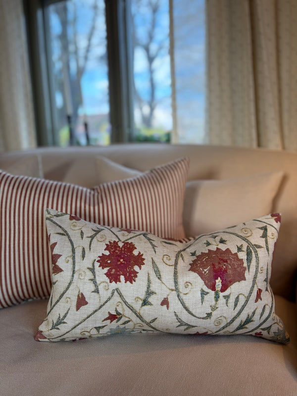 Helene Blanche pute, Moirè stripe amber / italiensk tekstil 60x40
