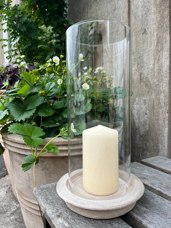 Lysestake terracotta/glass