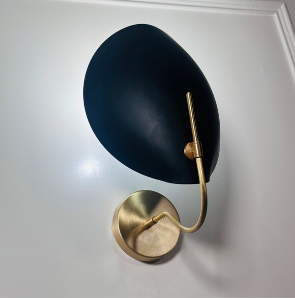 Beetle wall scone black and brass