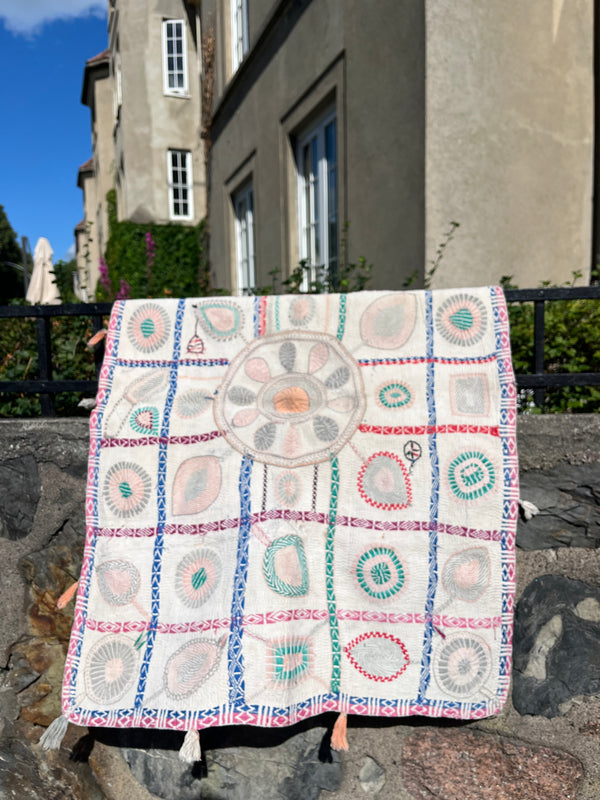 Vintage Kantha tekstil rosa