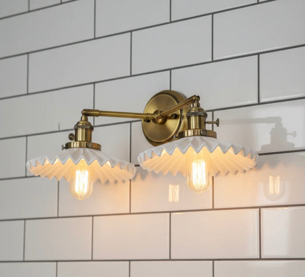 Dobbel vegglampe i keramikk