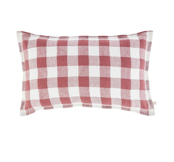 Putetrekk, gingham rød&hvit 30x50