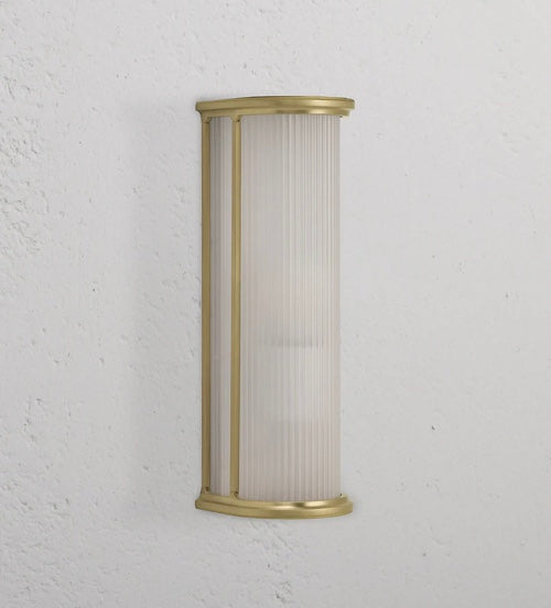 Vegglampe riflet glass, antikk messing