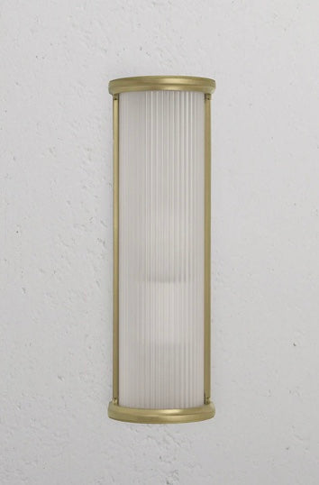 Vegglampe riflet glass, antikk messing