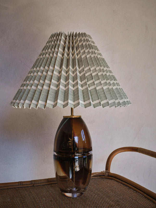 Needlepoint Stripe Lampshade, Charcoal by Helene Blanche 30cm