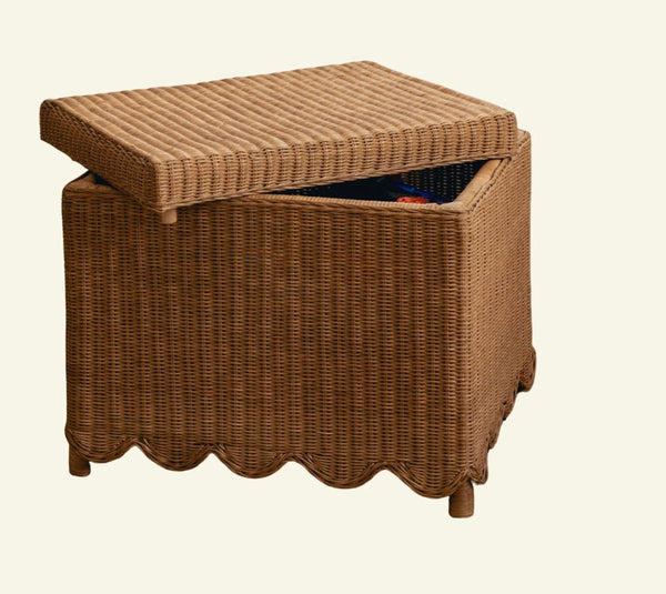 Rattan table with storage