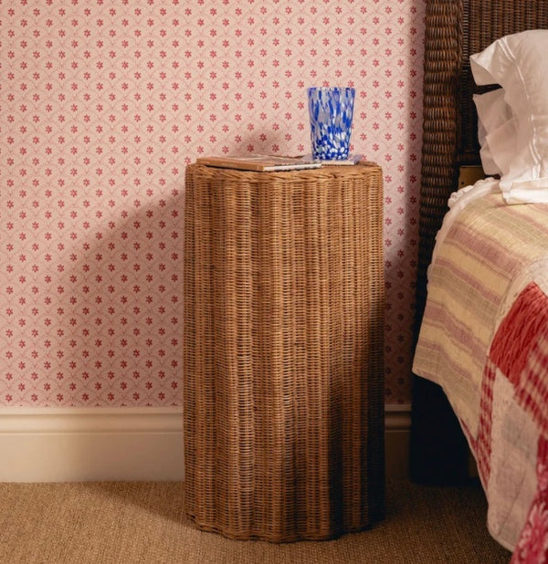 Wavy rattan side table