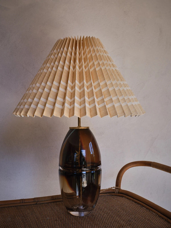 Needlepoint Stripe Lampshade, Charcoal by Helene Blanche 30cm