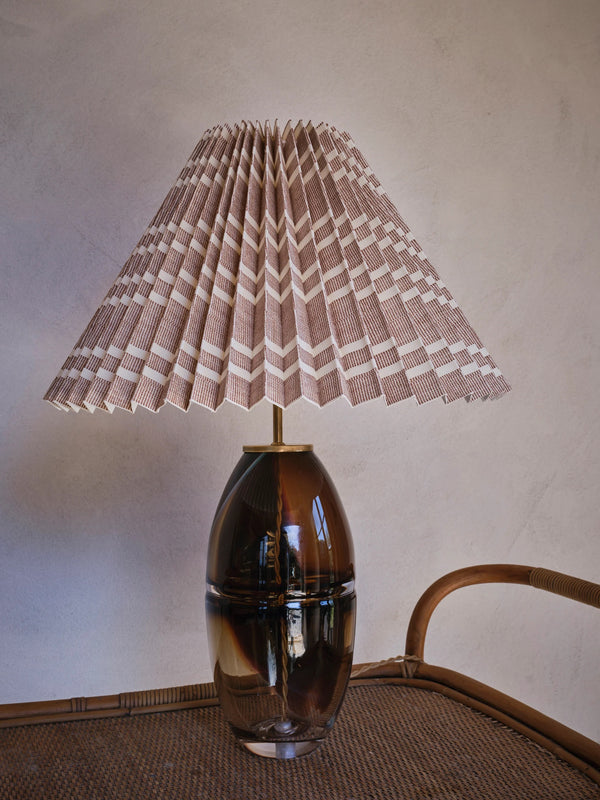 Needlepoint Stripe Lampshade, Charcoal by Helene Blanche 30cm