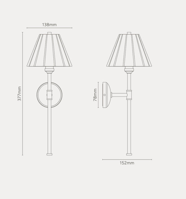 Astrid Vegglampe, Messing
